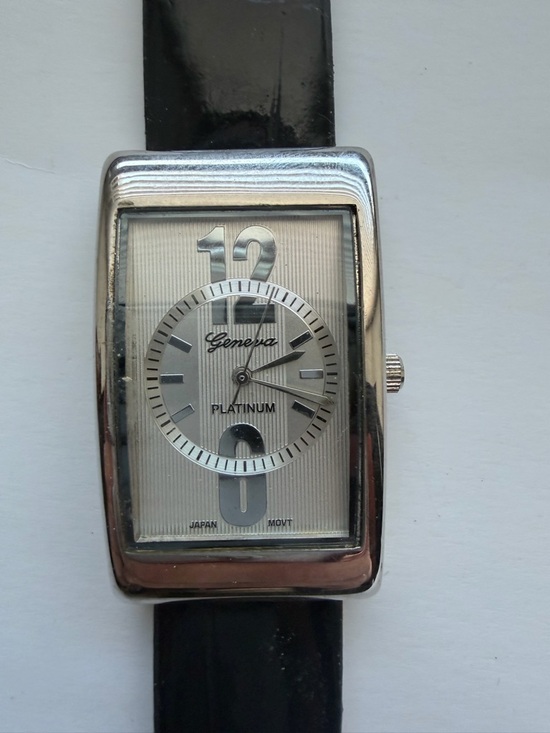 Geneva Other - Geneva Platinum 6795 Diving Watch Large Rectangular Case  with Black Strap